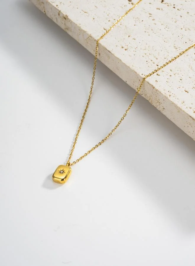 Take Two  Women Gold Square Pendant Necklace for Women | Best Price UAE